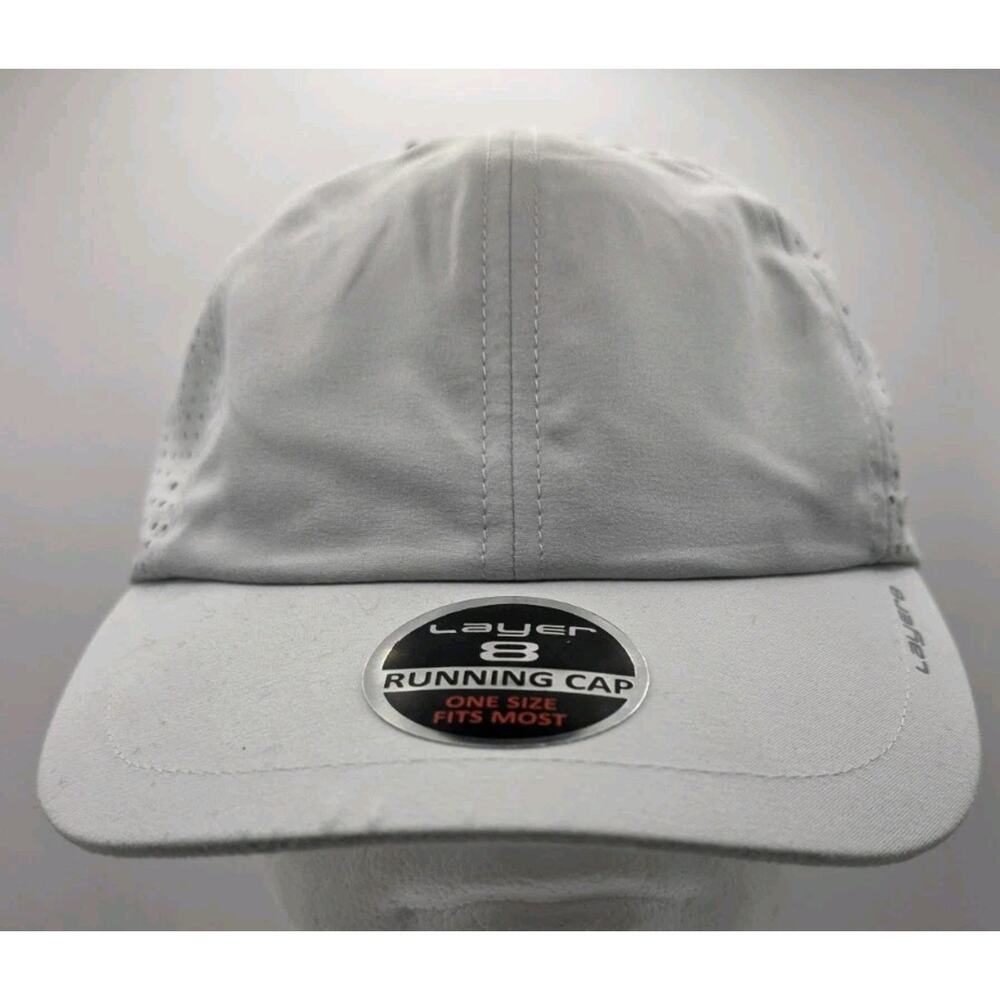 NWT Layer8 Running Cap Gray Men's OSFM Strapback Hook & Loop Lightweight Layer 8